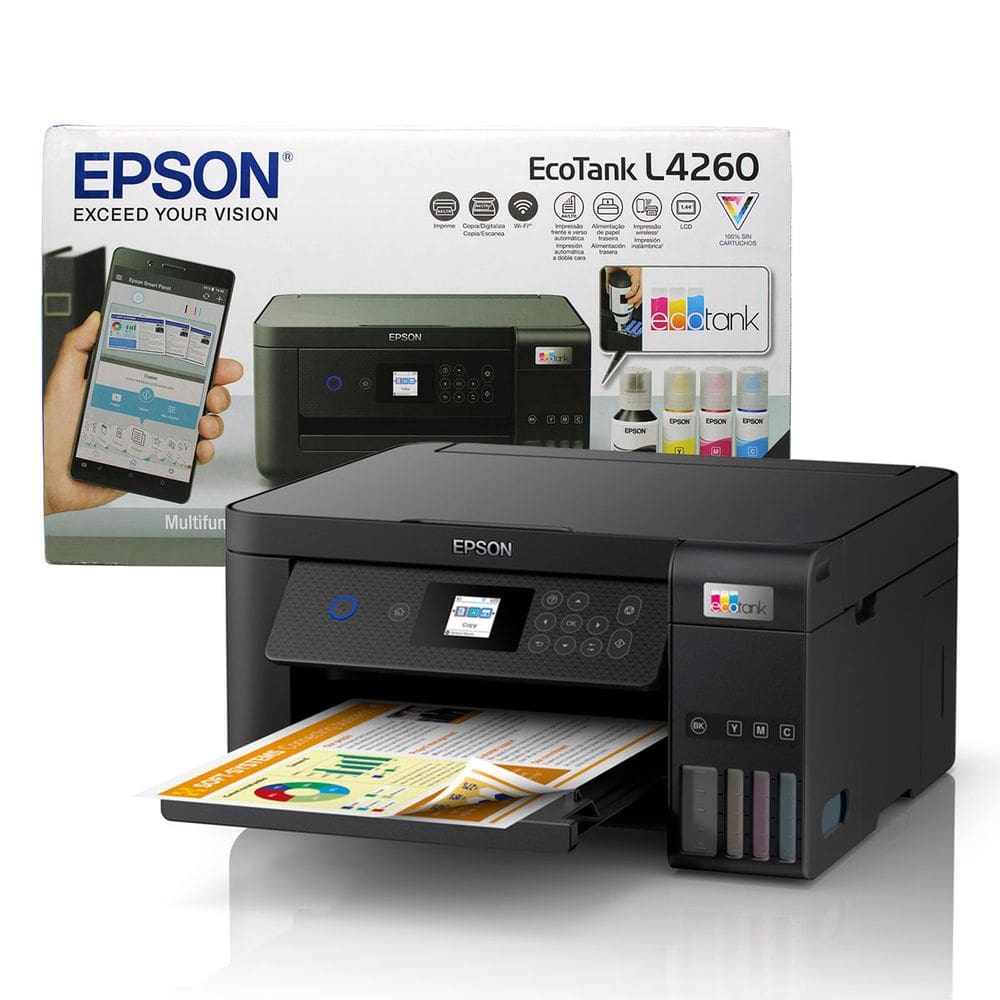Impressora Multifuncional Epson EcoTank L4260, Colorida, Wi-Fi, USB 2.0, Bivolt, Duplex - C11CJ63302