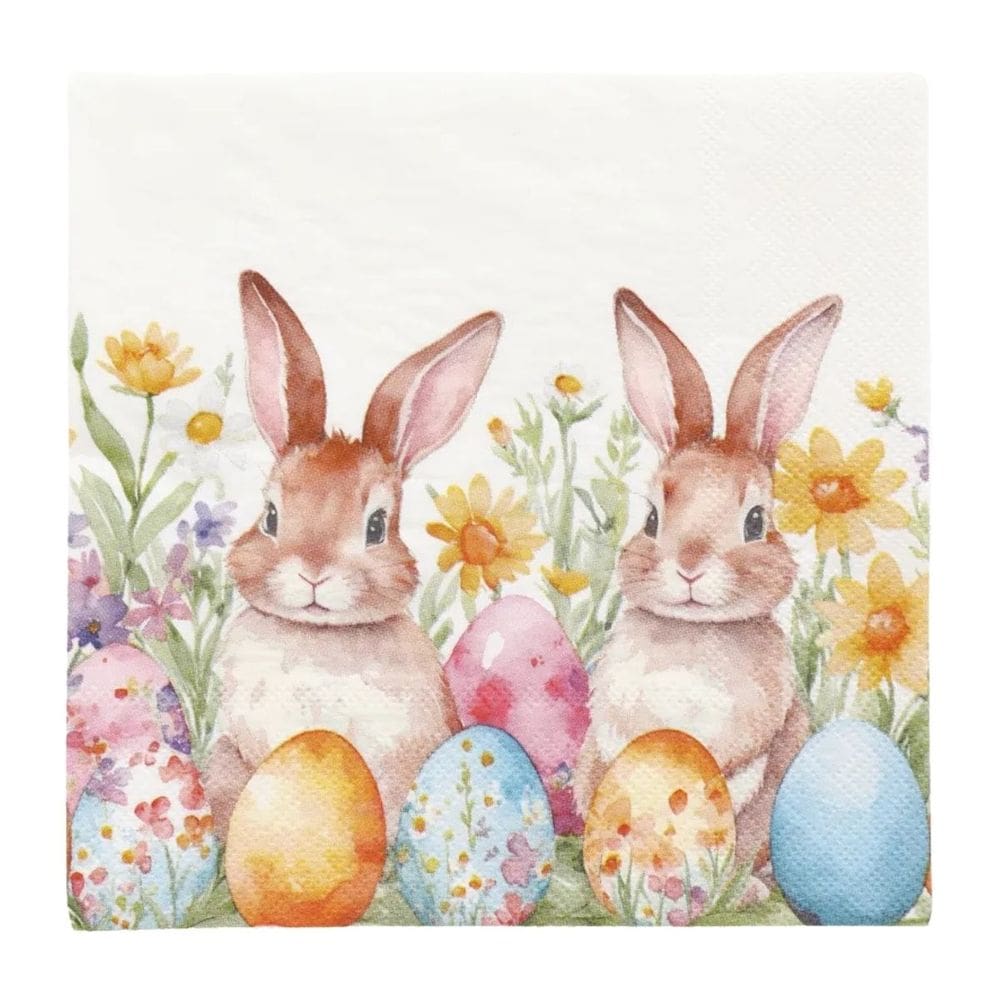 Guardanapo De Pascoa De Papel Coelhinhos 33cm C/20 Fls 1Unid