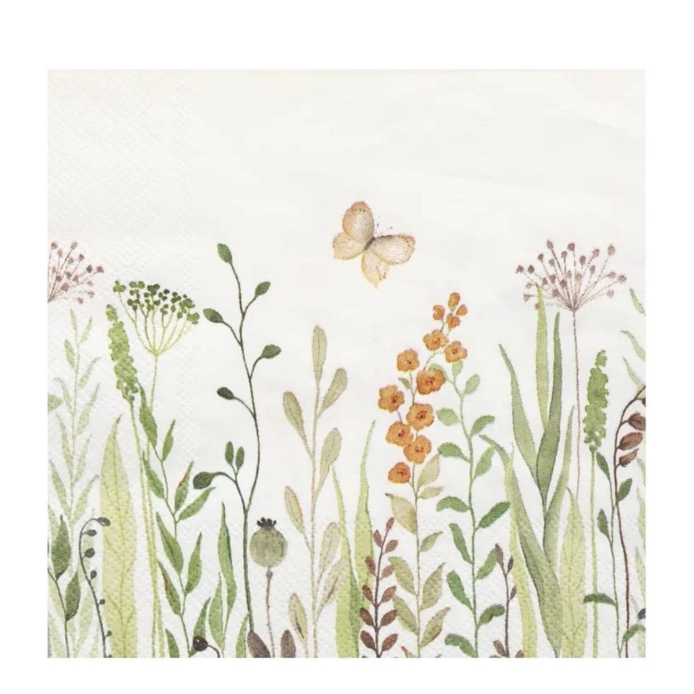 Guardanapo De Pascoa De Papel Borboletas 33cm C/20 Fls 1Unid