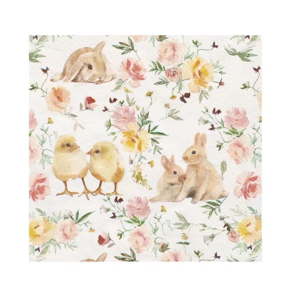 Guardanapo De Pascoa De Papel Pintinhos 33cm C/20 Fls 1Unid