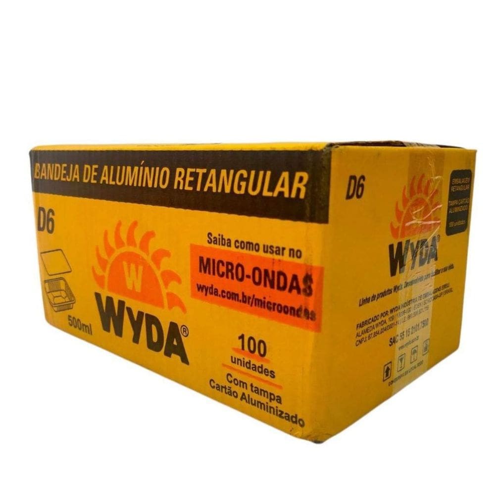 Embalagem de Alumínio Wyda 500ml D6 Tampa Cartão c/100 un
