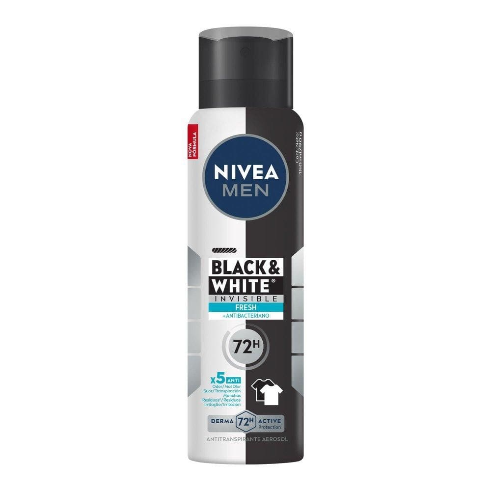 Desodorante Aerossol NIVEA MEN Black & White INVISIBLE Fresh 150ml