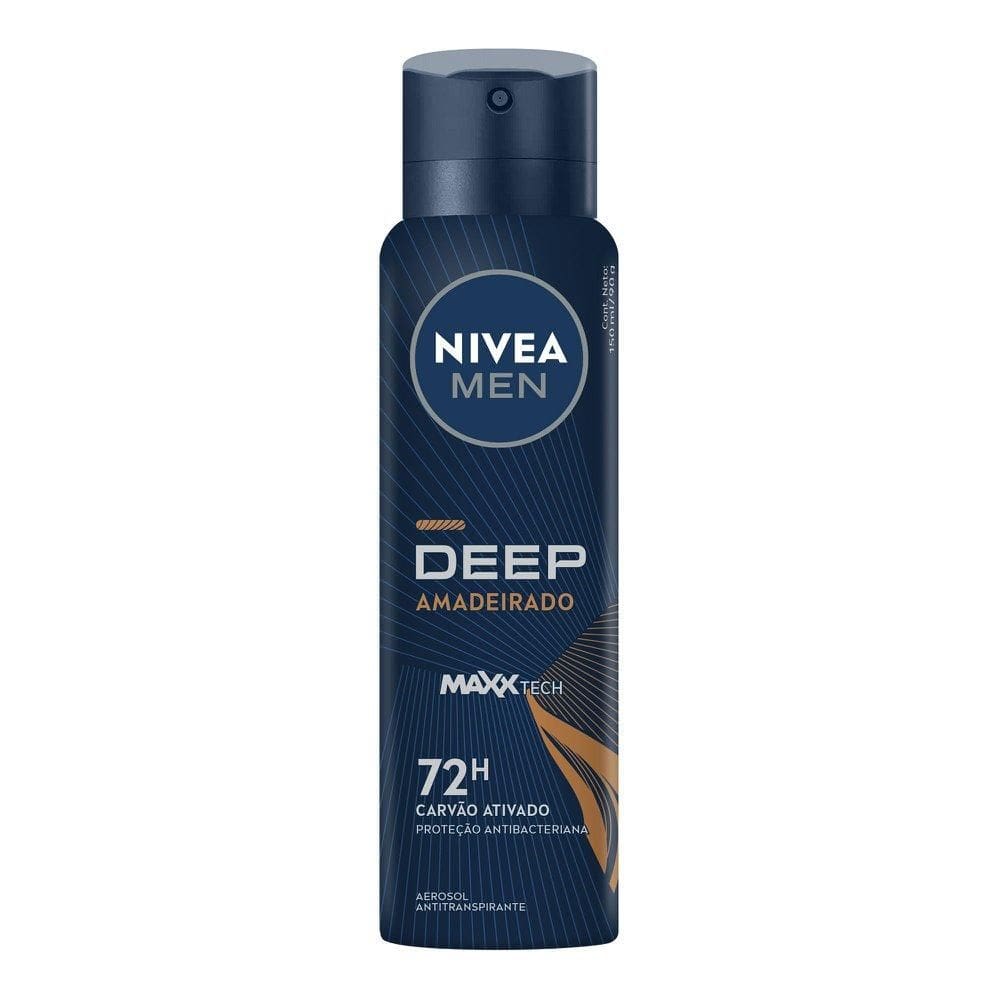 Desodorante Antitranspirante Aerossol NIVEA MEN Deep Amadeirado MaxxTech 150 ml