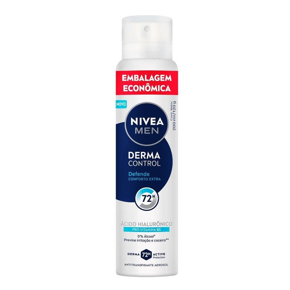 Desodorante Aerossol NIVEA MEN Derma Control Defende 200ml