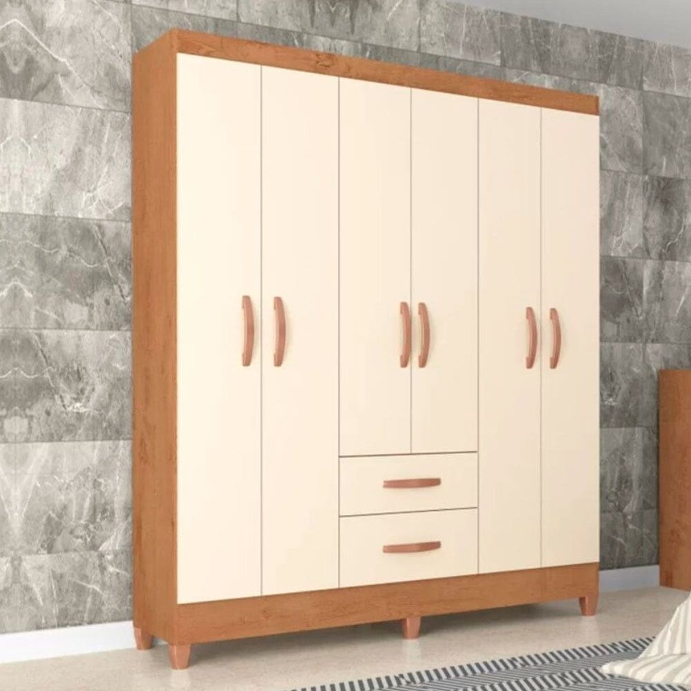 Guarda-Roupa Casal Brasilia 6 Portas 2 Gavetas 3375 Atualle
