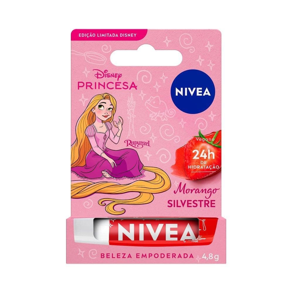 Hidratante Labial NIVEA Morango Silvestre Ed. Limitada Rapunzel Disney® Princesa 4,8g