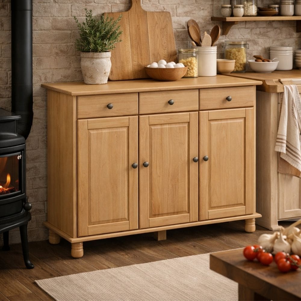 Balcão 3 Portas 100% Madeira Maciça Cozinha Bancada Rústica