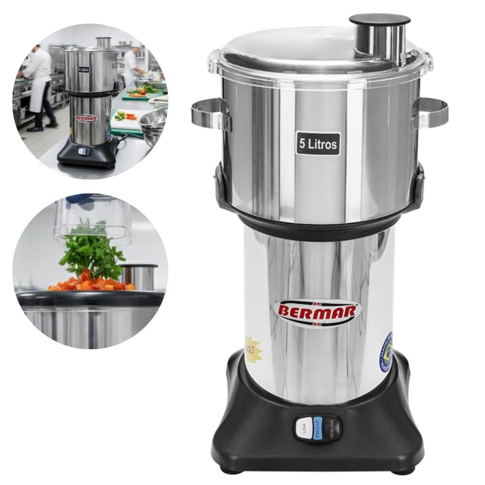 Cutter Processador de Alimentos 5 Litros Inox 800W BM182 Bermar