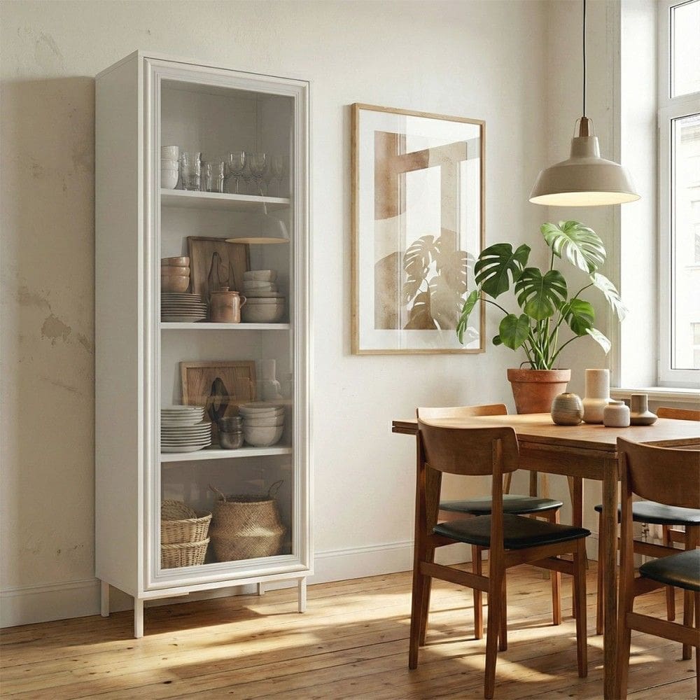 Cristaleira Refresh 1 Porta 3 Prateleiras com Vidro Branco - Brv