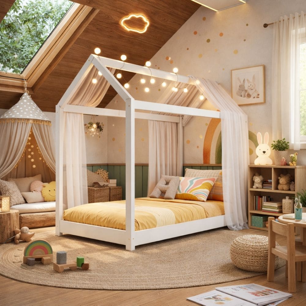 Cama Montessoriana Infantil 100% Madeira Maciça de Pinus