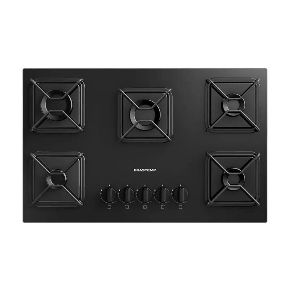 Cooktop 5 Bocas a Gás Brastemp com Grades de ferro Aramado e Chama Simmer BDD75BE Bivolt