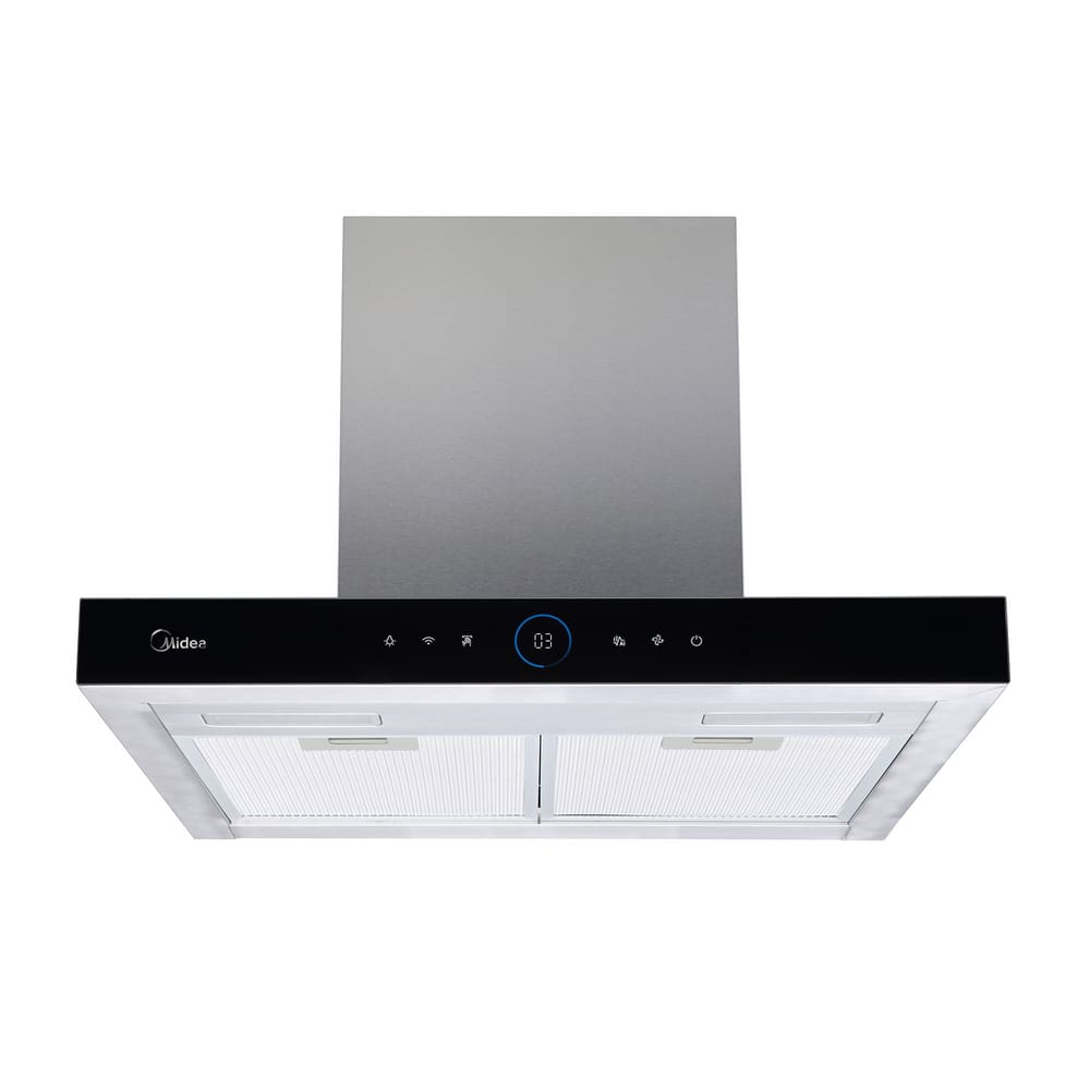 Coifa de Parede Midea 60cm Inox e Preto 4 Bocas Smart Pro Touch MH60M77ET22MW2 220V