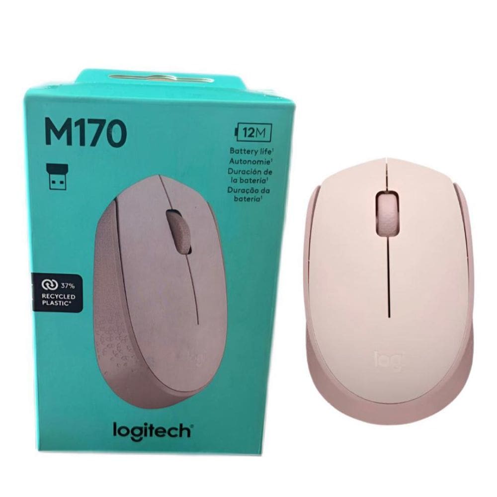Mouse Sem Fio Logitech M170 Rosê - Óptico 2.4ghz