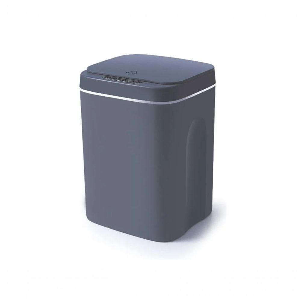 Lixeira Automática Inteligente 12 Litros Cinza Com Sensor Smart Higiene Sem Toque E Visual Moderno No Dia A Dia