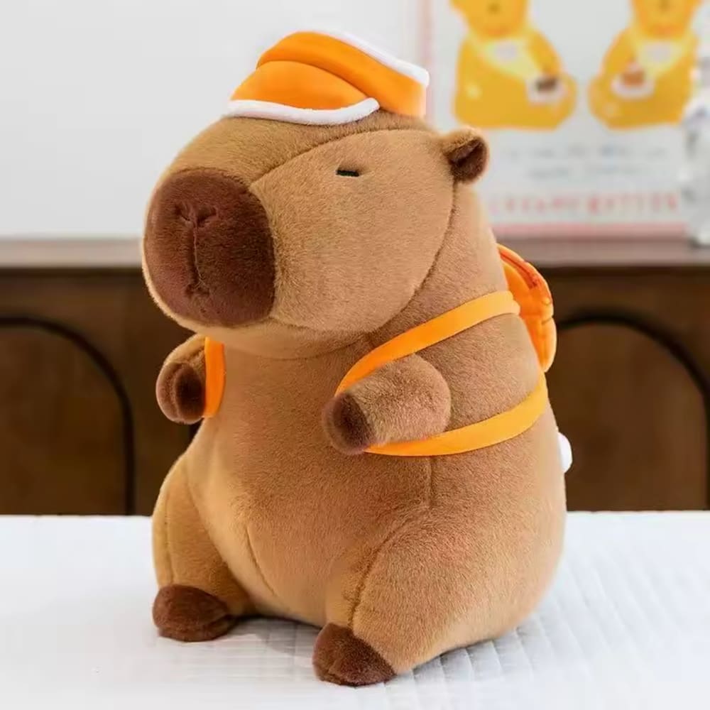 Capivara de Pelúcia Adorável com Mochila de Bola de Basquete