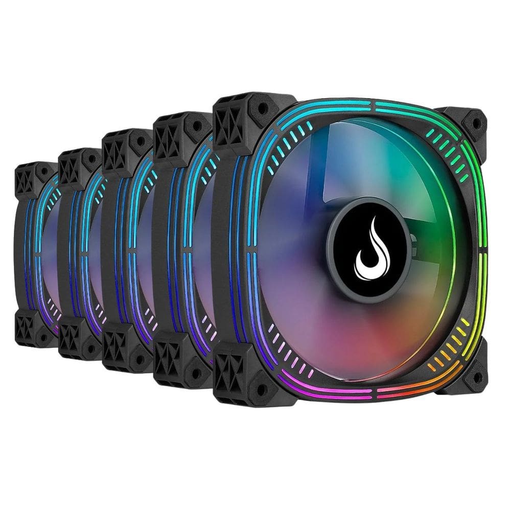 Kit 5 Fans Rise Mode Aura Pro ARGB 120mm C/ Controladora - RM-AUB-02-ARGB