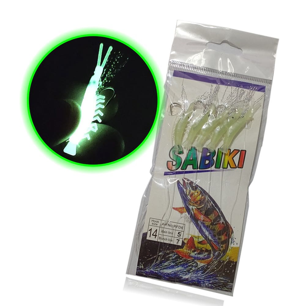 Isca Artificial Pesca Sabiki 5 Camarao Fluorescente Lambari Robalo Tainha Uso Mar Rio Acude Mangue Lago Pescaria Noturna