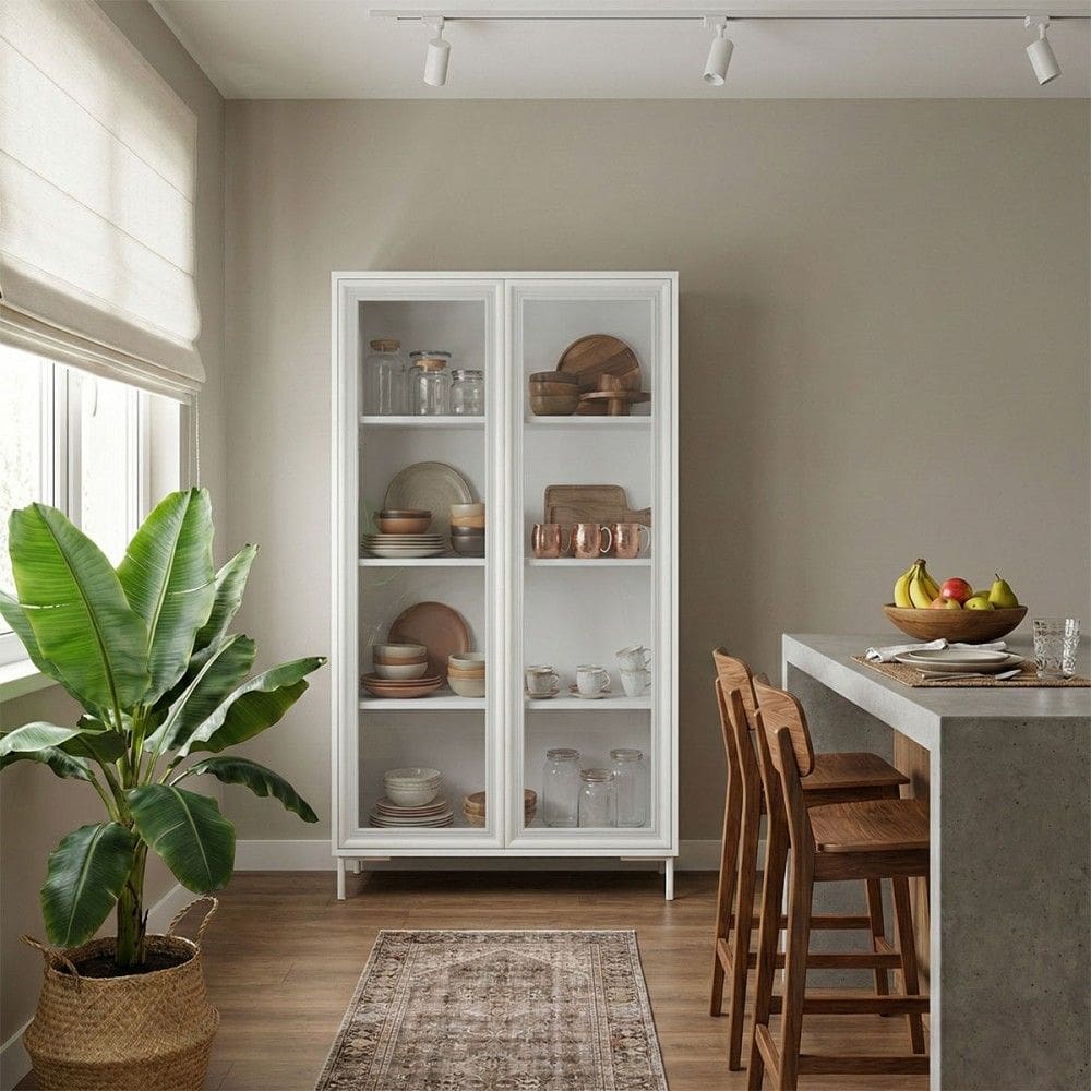 Cristaleira Refresh 2 Portas 3 Prateleiras com Vidro Branco - Brv