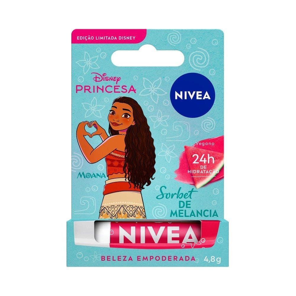 Hidratante Labial NIVEA Sorbet de Melancia Ed. Limitada Moana Disney® Princesa 4,8g