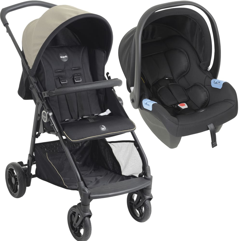 Carrinho de Bebe Passeio com Bebe Conforto Burigotto Lui 22 Sand