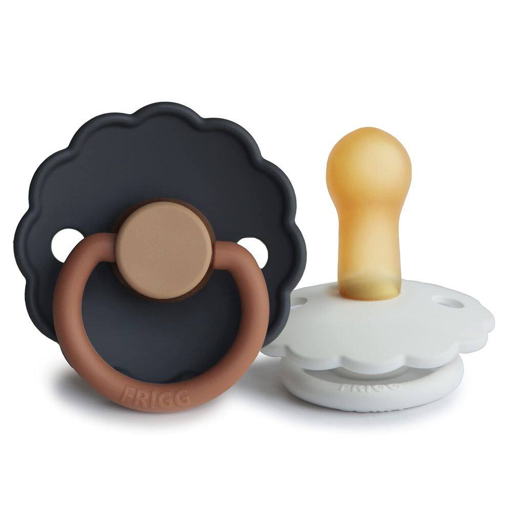 Chupeta FRIGG Daisy Natural Rubber de 6 a 18 meses, pacote com 2