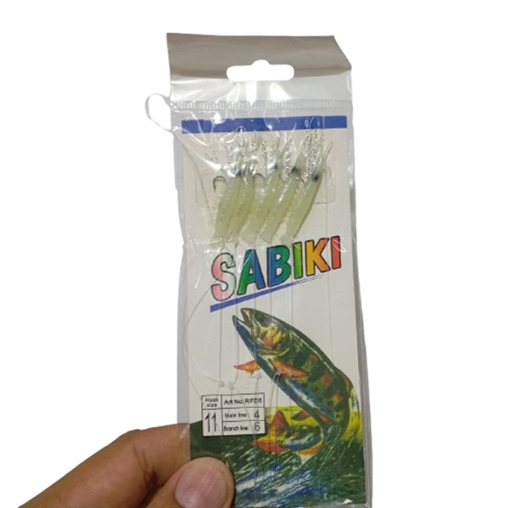 Isca Artificial Pescaria Sabiki Camarao 5 Fluorescente Para Lambari Robalo Tainha Uso Mar Rio Lago Pesca Esportiva Noite