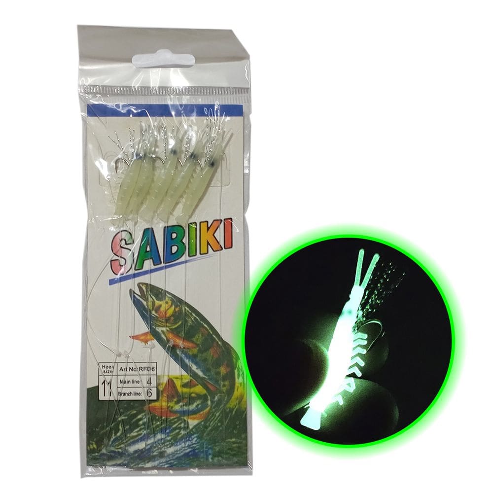 Isca Artificial Pesca Sabiki Camarao 5 Fluorescente Lambari Robalo Tainha Uso Mar Rio Acude Mangue Lago Pescaria