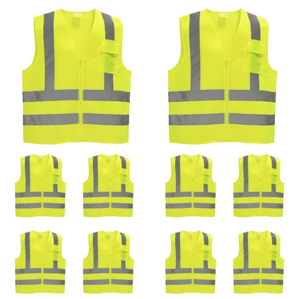 Kit 10 Colete de Segurança Refletivo Para Obras 1 Bolso Alta Visibilidade Volk