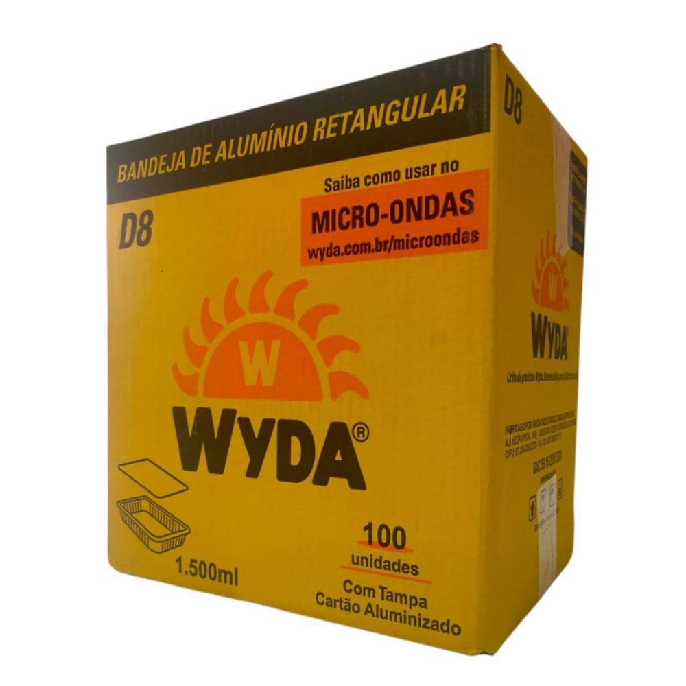 Embalagem de Alumínio Wyda 1500ml D8 Tampa Cartão c/100 un