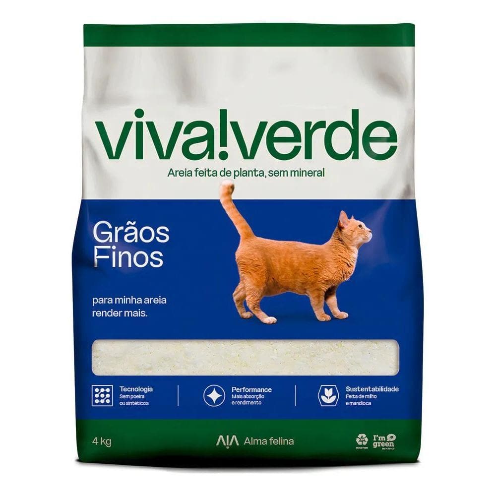 2X Viva Verde Areia Biodegradável Para Gatos 4Kg