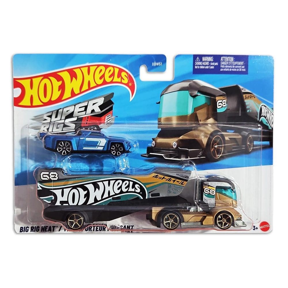 Hot Wheels Caminhão Com Carrinho Super Rigs - Mattel Bdw51 B