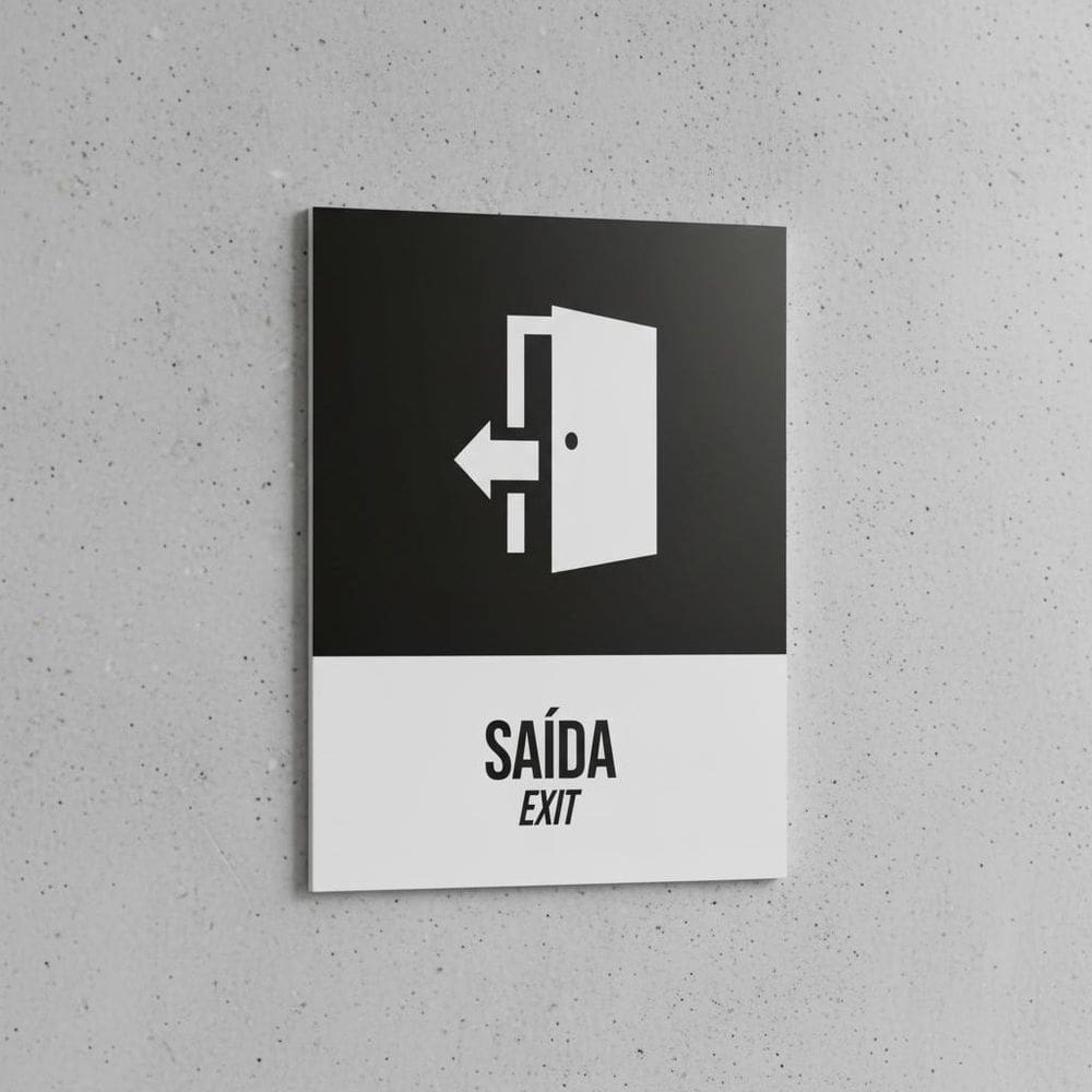 Placa Acm Desenho Saída Exit 18X23