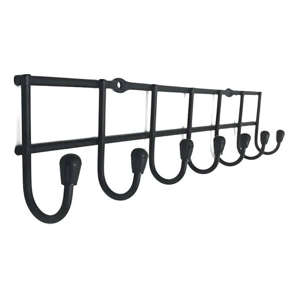 2X Porta Cinto Gravata Roupa Multiuso 7 Hastes Preto All Bla