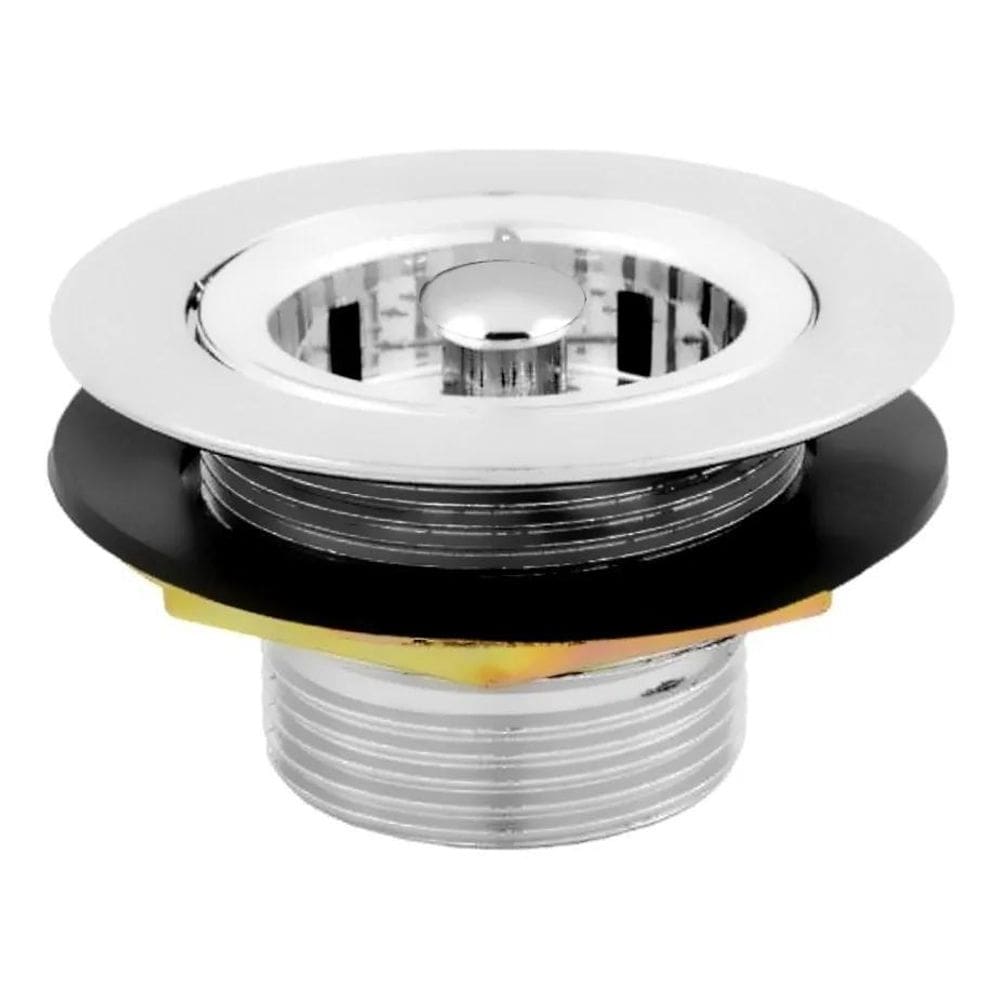 2X Válvula De Pia Cozinha Americana Escoamento Metal Cr 3.1/