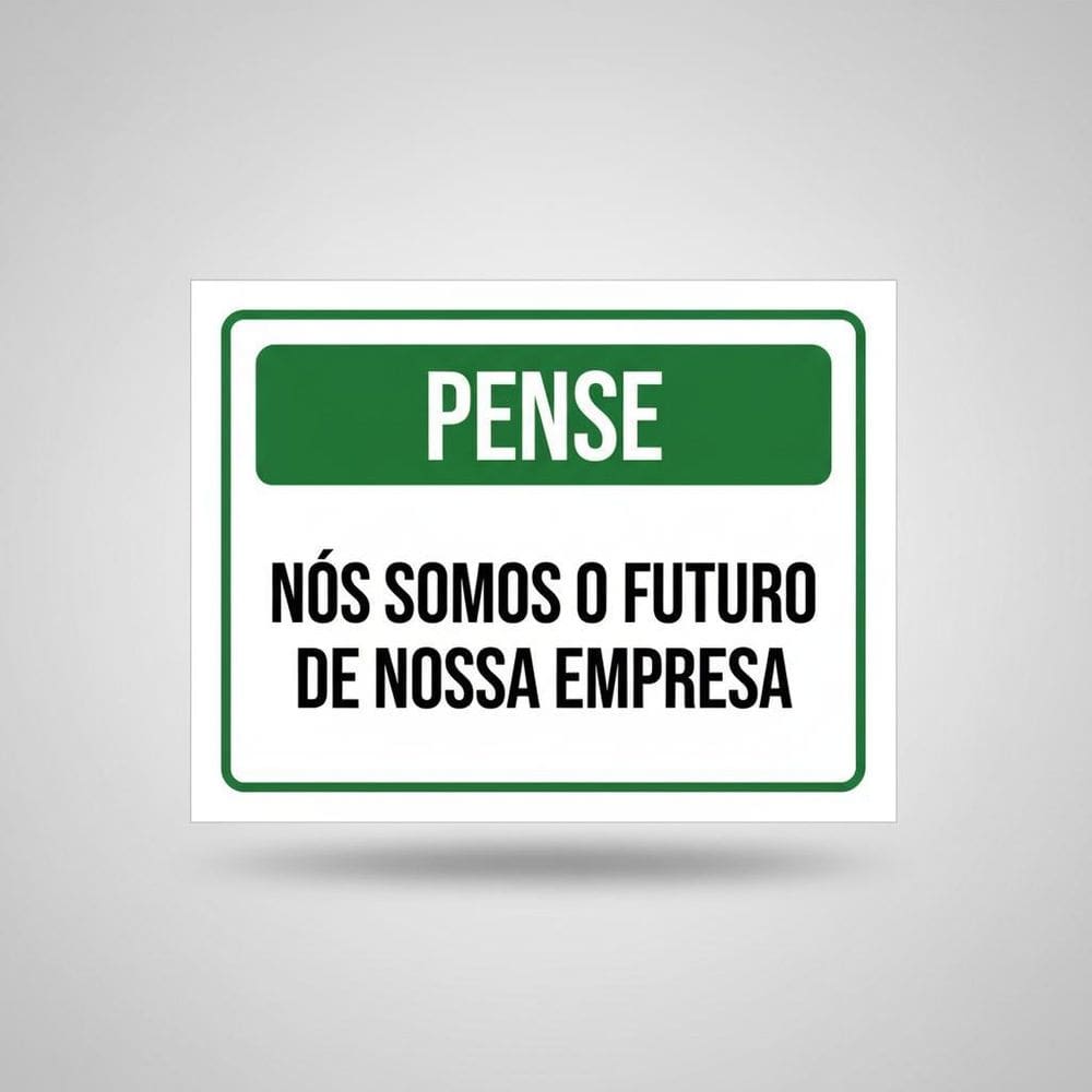Placa Acm Pense Nós Somos Futuro Da Empresa 18X23