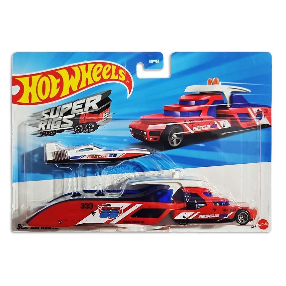 Hot Wheels Caminhão Com Carrinho Super Rigs - Mattel Bdw51 S
