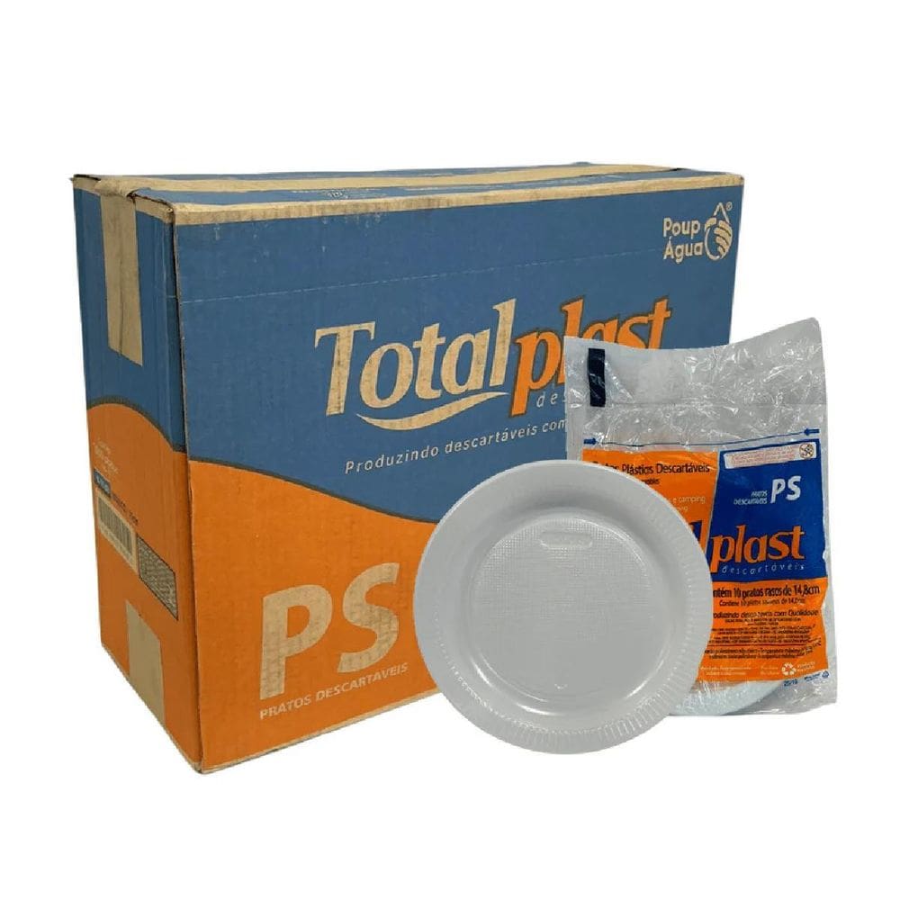 Prato Descartável Sobremesa Raso 15Cm C/1000 Cor Branco Bolo