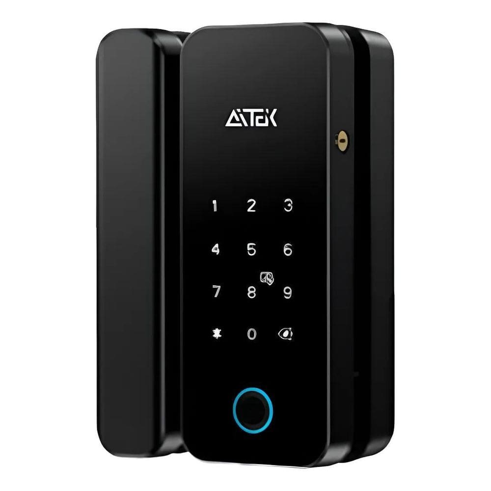 Fechadura Digital Eletrica Biométrica Aitek Cor Preta