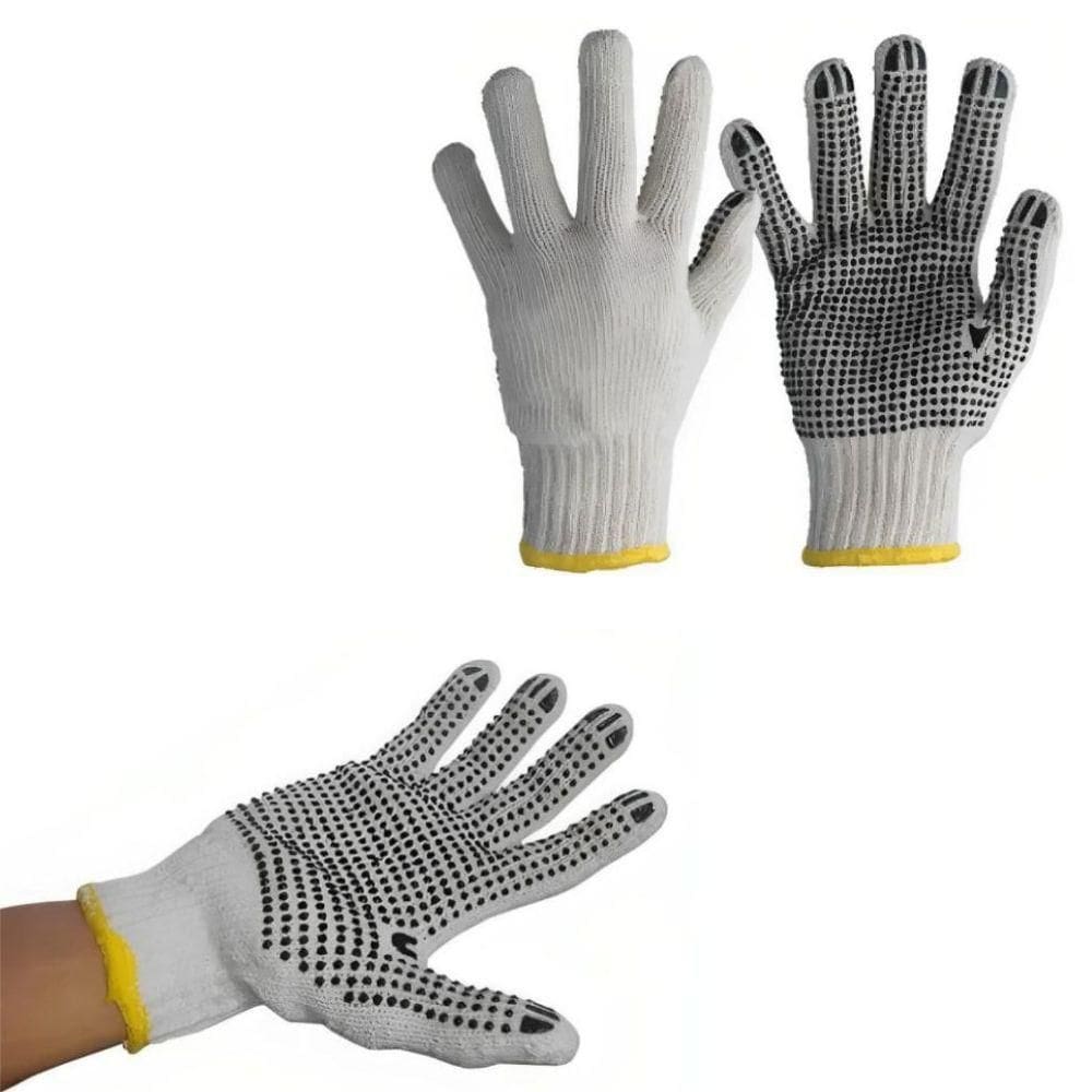 Kit 80 Luvas De Malha Pedreiro 3 Fios Pigmentada 9 Worker