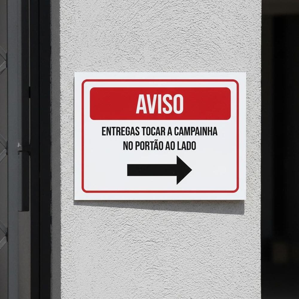 Placa Acm Entregas Campainha Lado 18X23