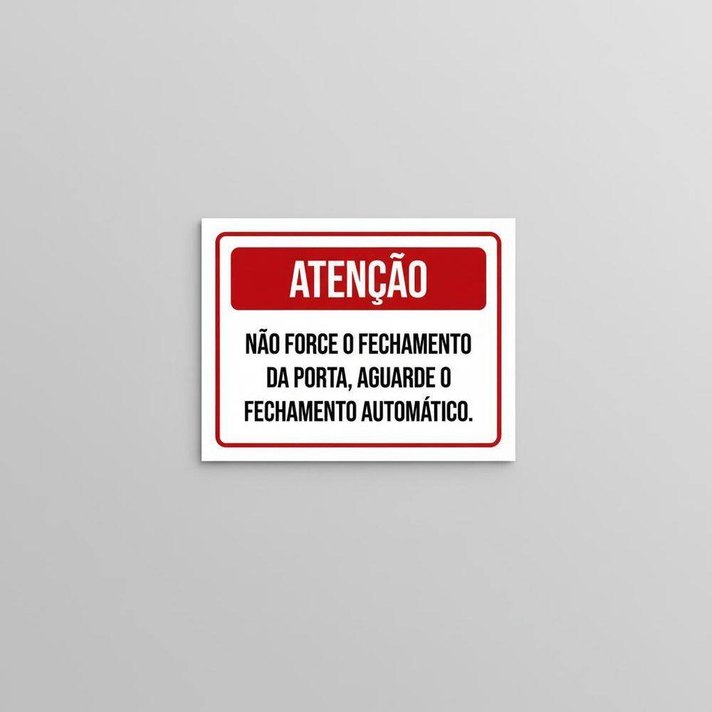 Placa Acm Não Force Fechamento Porta 18X23