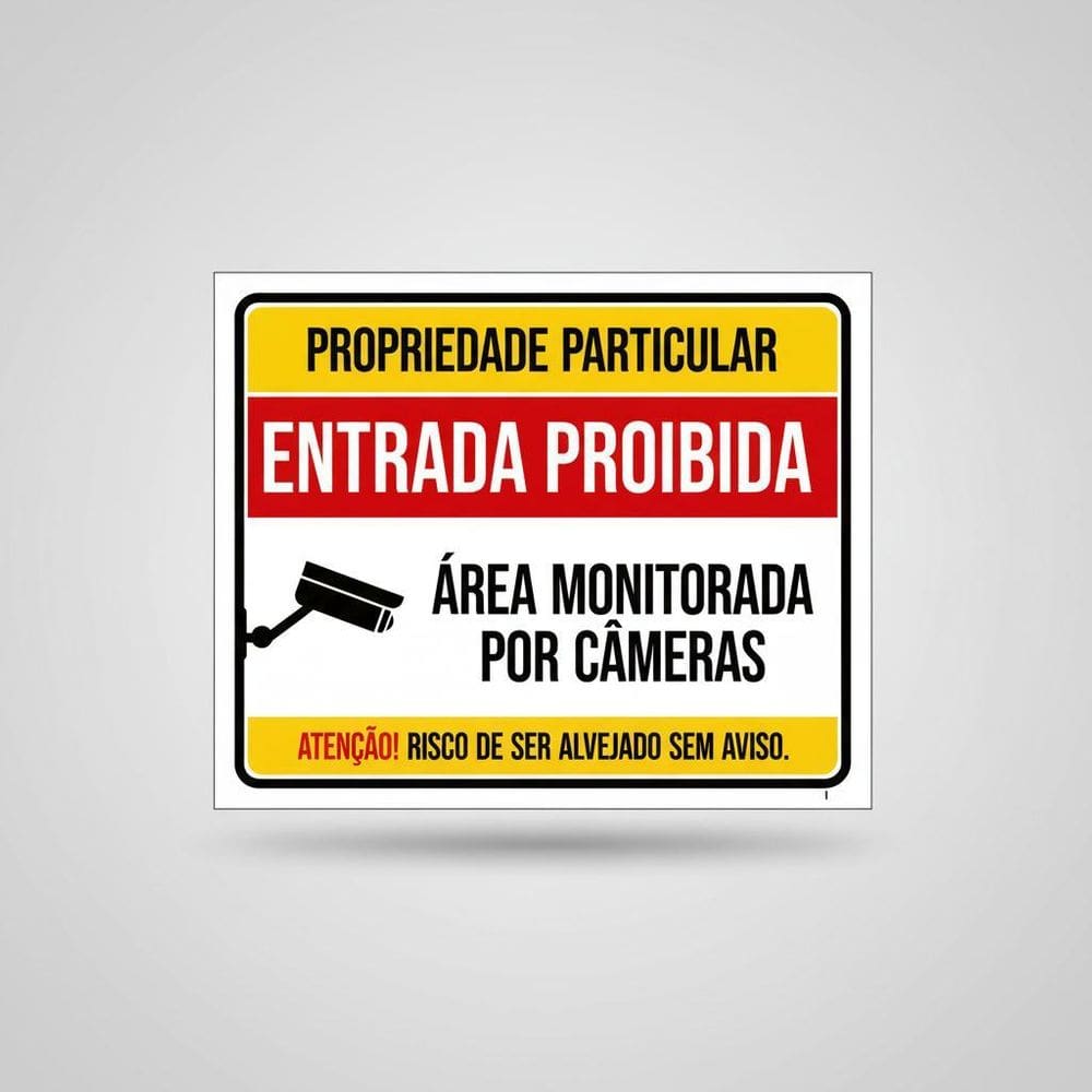 Placa Acm Propriedade Particular Entrada Monitorada 18X23