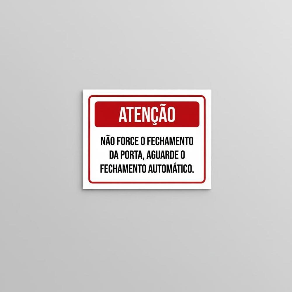 Placa Acm Não Force Fechamento Porta 18X23