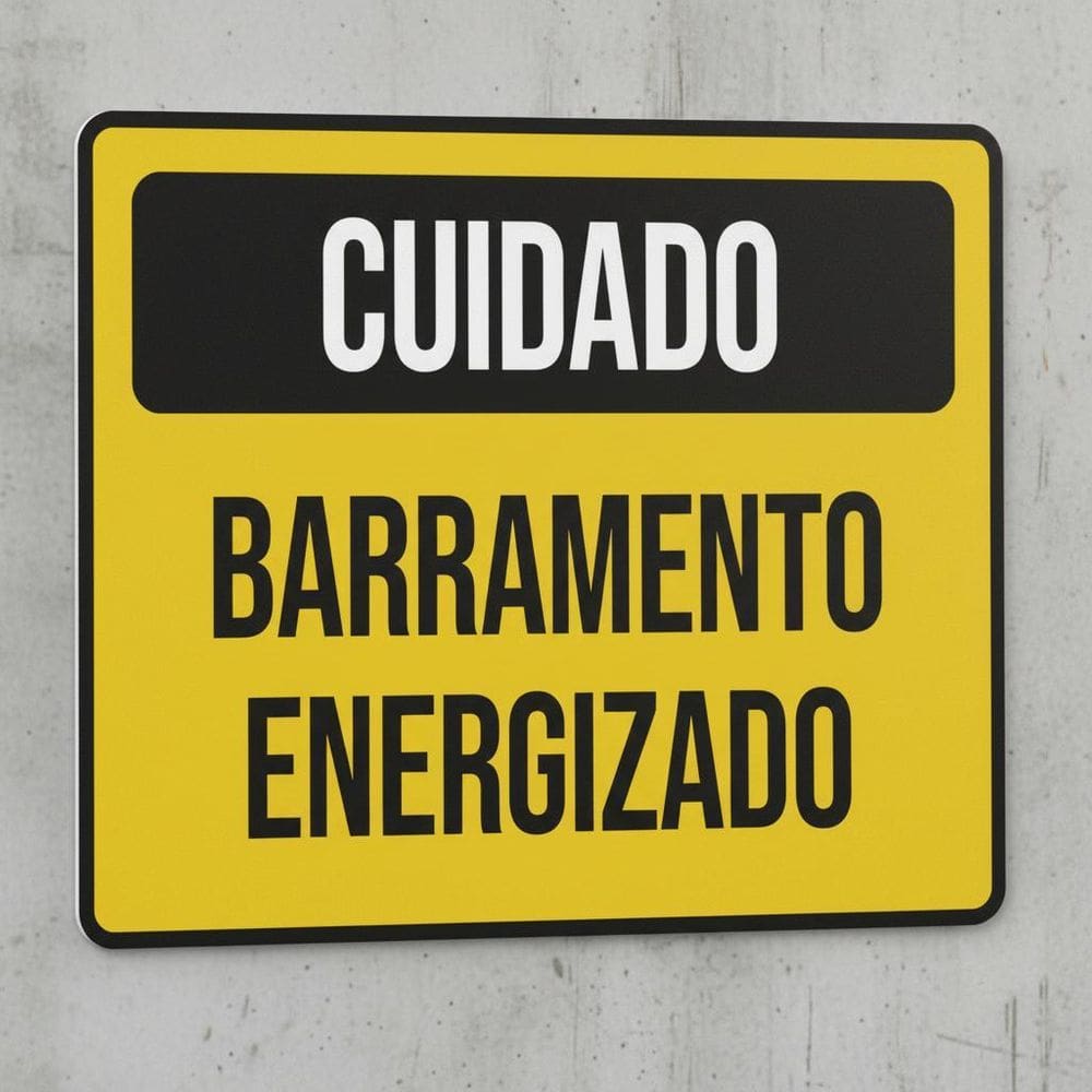Placa Acm Cuidado Barramento Energizado 18X23