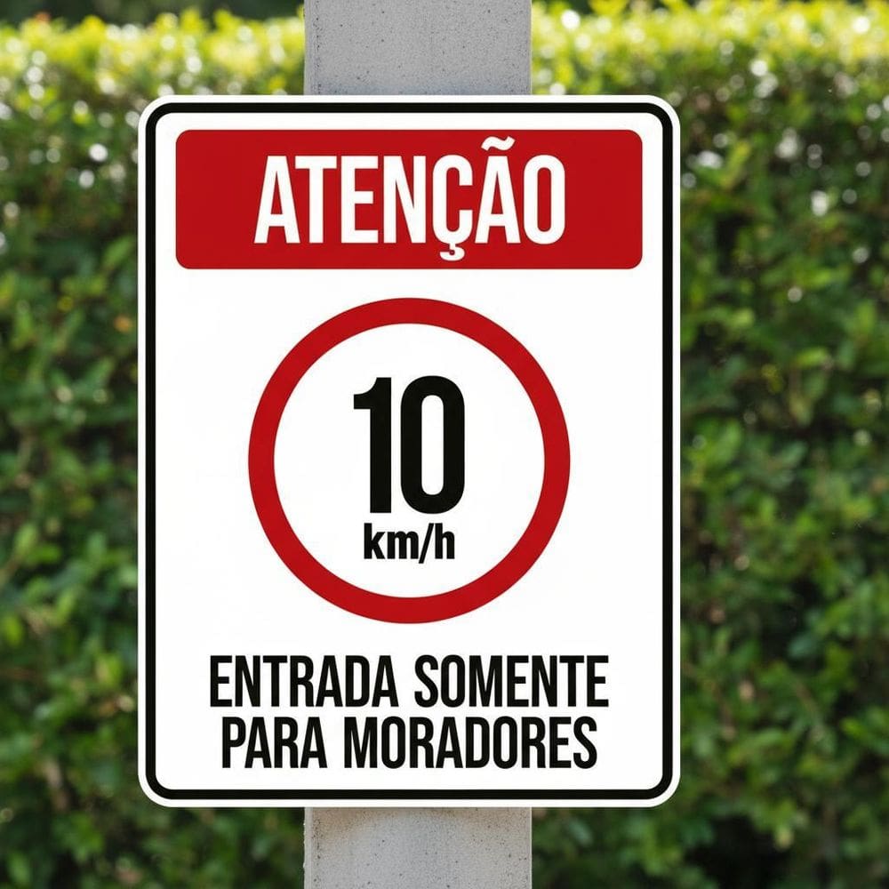 Placa Acm 10Km Entrada Somente Moradores 18X23