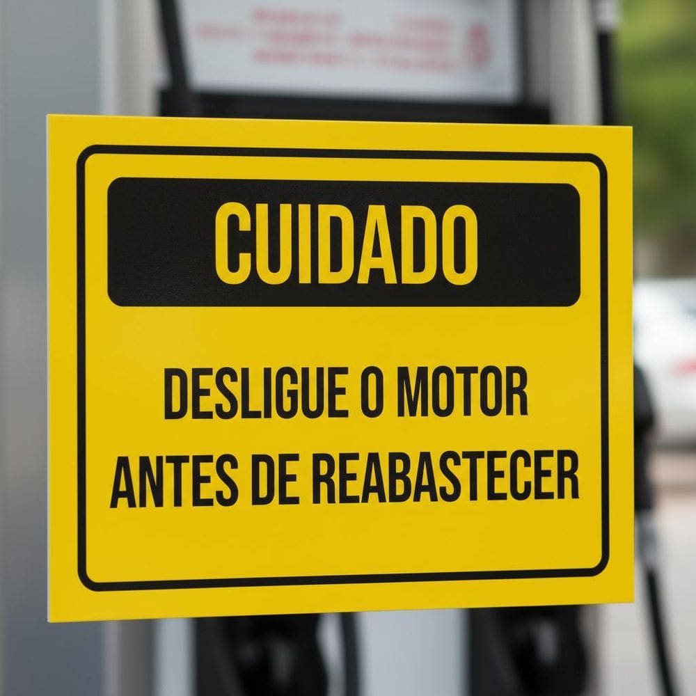 Placa Acm Cuidado Desligue Motor Antes De Reabastecer 18X23