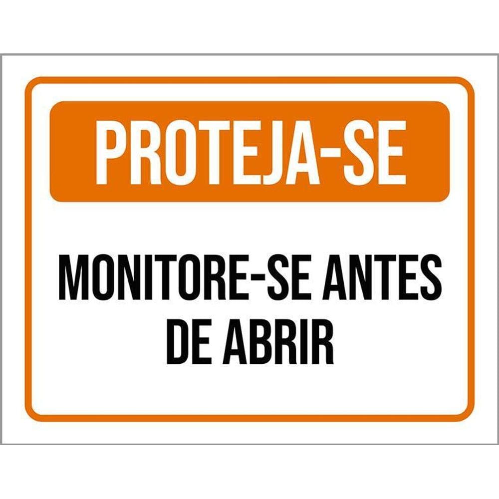 Placa Acm Proteja-Se Monitore-Se Antes De Abrir 18X23