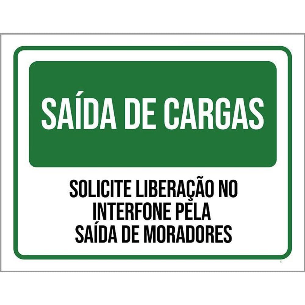 Kit 3 Placa Acm Saída Cargas Liberação No Interfone 18X23