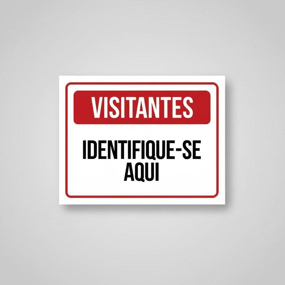 Placa Acm De Visitantes Identifique-Se Aqui 18X23