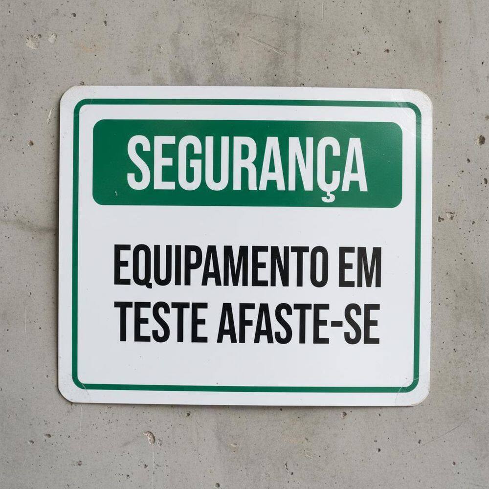 Placa Acm Segurança Equipamento Teste Afaste-Se 18X23